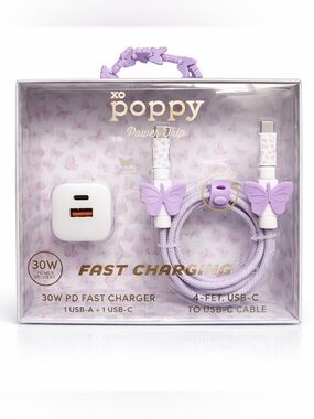 🌸☀️Poppy Power Trip 30W Fast Charging Gift Set | 30W Charger + USB-C Cable | NWT